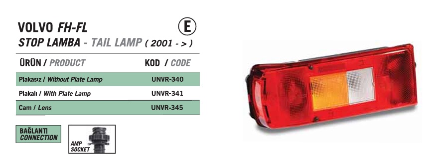 STOP LAMBASI CAMI VOLVO FM KAMYON 20425732SAG-SOL